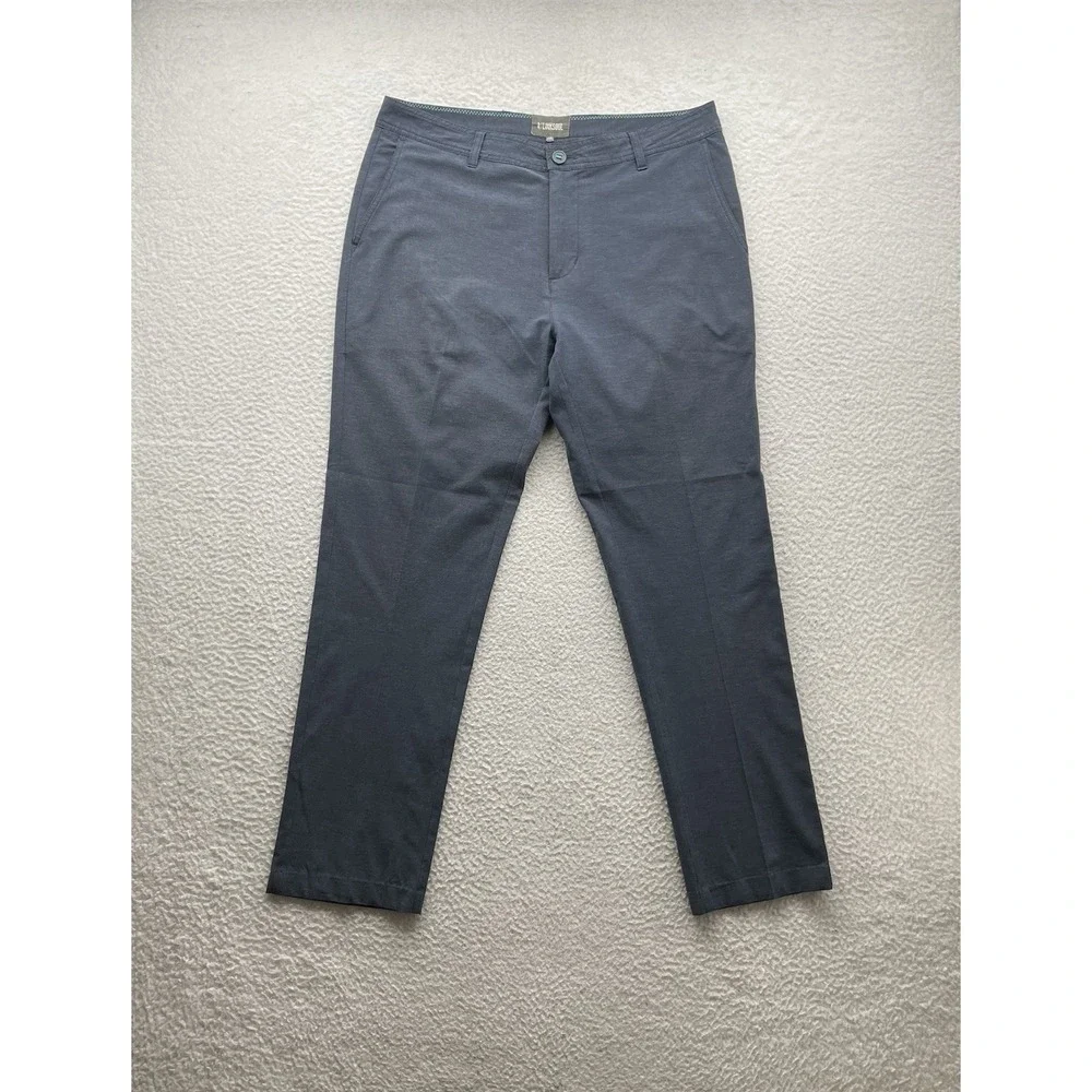 Linksoul Golf Pants Mens 36x31 (Tag 35) Navy Blue Gray Chino Performance Stretch